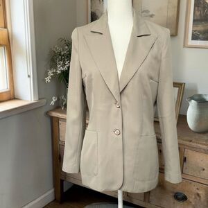 Vintage 70’s Taupe Khaki Panther Polyester Blazer Sz M